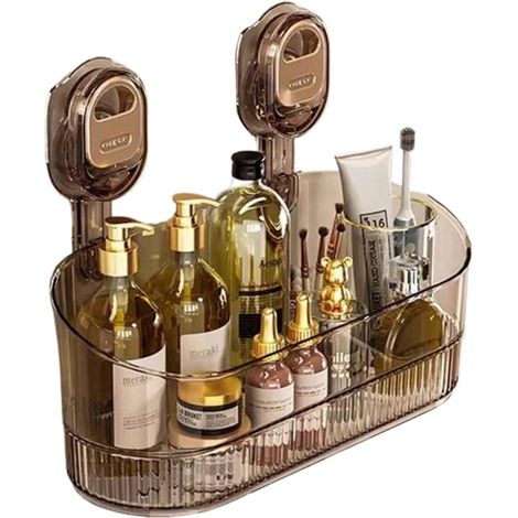 Porte-Produits De Salle De Bain - Porte-Savon À Ventouse En Plastique ABS - Étagère Réutilisable Pour Douche Et Cuisine - Sans Perçage - 2 Pièces (1/5)