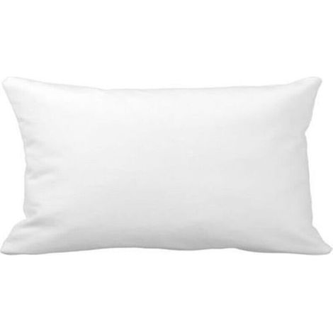 Cuscino imbottito bianco, 30x50 cm, con anima di supporto lombare. (1/4)