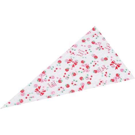 50 sachets à popcorn transparents en forme de cône, sachets à friandises en cellophane avec attache torsadée, cerises (1/5)