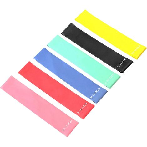 Lot de 6 bandes de résistance élastiques avec 6 niveaux pour entraînement à la maison (1/5)