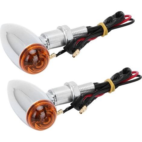 Clignotant Moto Étanche Lampe Indicateur Accessoire de Personnalisation (Chrome) (1/5)
