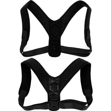 Correcteur de posture dorsal homme femme, ceinture maintien épaules avec sangles réglables (noir) (1/5)