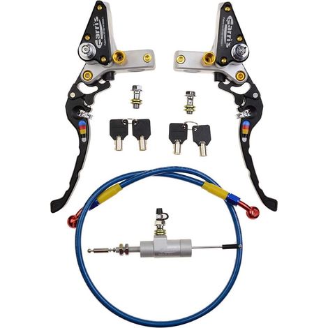 22mm Moto Hydraulique Embrayage Kit De Pompe De Frein Levier Maître-Cylindre Tricot Tuyau D'huile Remplacement pour Moto Dirt Bike ATV Argent Blanc (1/5)