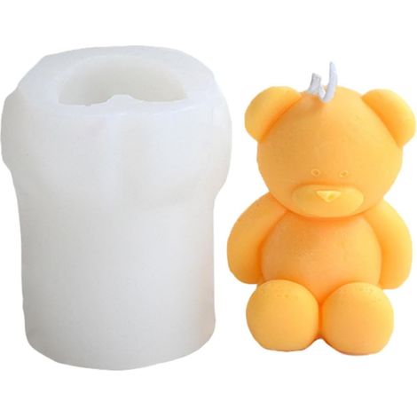 Moule en silicone 3D en forme d'ours mignon - Moule à savon en silicone pour fondant, chocolat, décoration de gâteau, savon, décoration en plâtre, art en résine (1/5)