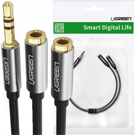 Câble répartiteur audio mini-jack 3,5 mm - 2x mini-jack 3,5 mm 21 cm noir (1/5)