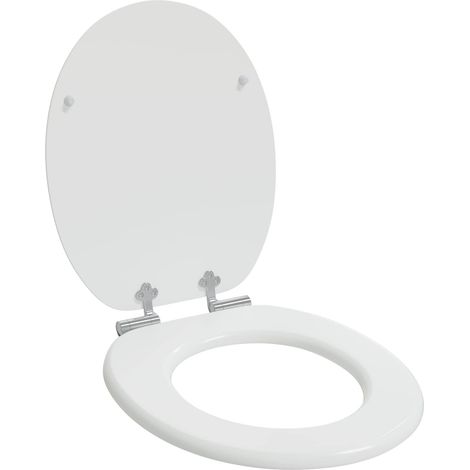 Soft-Close Toilettensitz Weiß 44 x 38 cm MDF-Platte