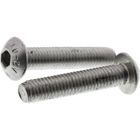 Vis à six pans creux, M5 x 25mm, tête Vis bombée à tête creuse hexagonale, en Acier Inoxydable ( Prix pour Sachet de 100 )