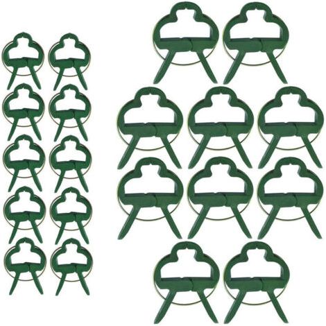 100 clips para plantas trepadoras - Ataduras para tomates y plantas verdes - Verdes, pequeñas (1/5)