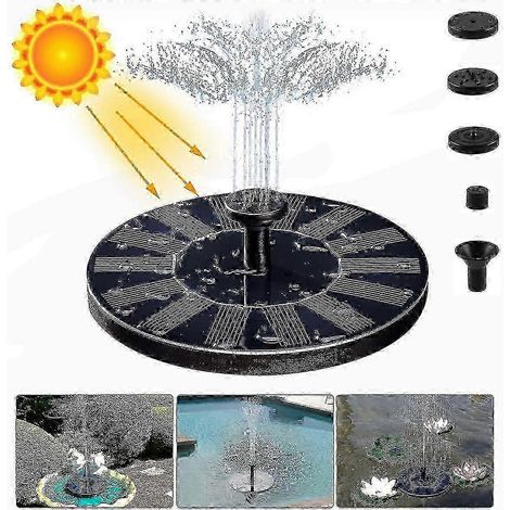 Pompe solaire flottante 1,4 W pour fontaine de bassin à 4 effets, idéale pour les jardins et les fontaines. (1/4)
