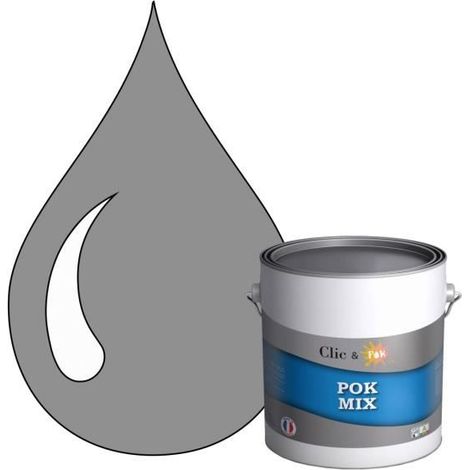 Peinture d'Accroche et Finition 2 en 1 - POK - POK MIX - Acrylique Satinée - RAL 7045 - 3L (1/4)
