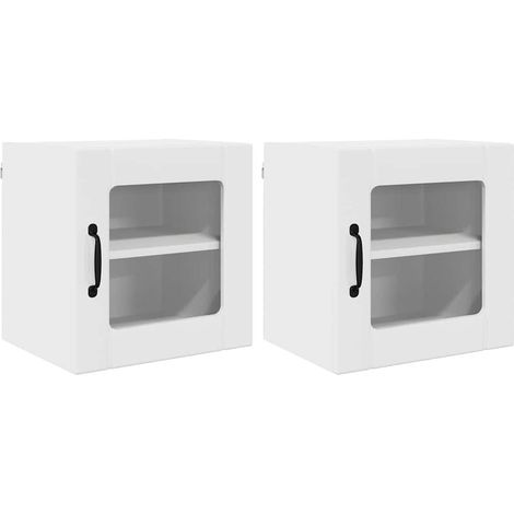 Meubles de Rangement,Armoire de cuisine 2 pcs Blanc brillant 40 x 31 x 40 cm CFW732007 (1/5)