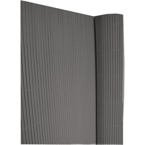 Valla de caña de doble cara con láminas de 10 mm, PVC antracita, 30% reciclado, IDEAL JARDÍN, Al.1 x An.3m IDEAL GARDEN (1/2)