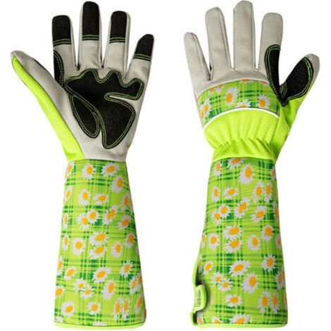 Gants RONCIER - Paire de gants de jardinage - Protection en cuir - Gants de jardinage pour épines et ronces et gants de travail