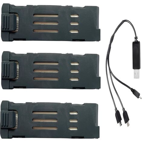 Batterie de 3,7 V 600 mAh pour Drone E58 S168 JY019 JD-19 Batterie d'origine nouvelle version Batterie pour Drone E58 avec câble de charge USB (1/5)
