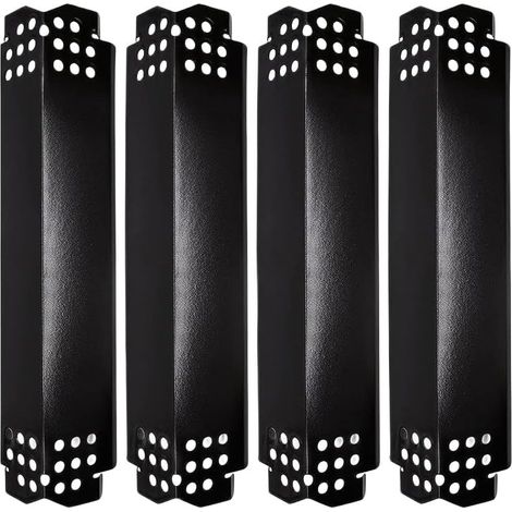 Lot de 4 plaques chauffantes en acier et porcelaine pour barbecue Nexgrill 4/5/6 brûleurs à gaz, 37,6 x 10,4 x 4,3 cm, pièces de rechange pour tentes thermiques, boucliers de déflecteur
