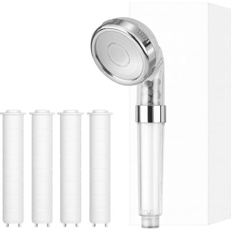 Ensemble de filtres pour pommeau de douche haute pression, comprend 4 filtres de remplacement, un spray microporeux haute pression élimine le chlore et la rouille, adoucit l'eau dure (1/5)