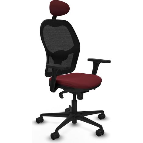 Sedia da ufficio piqueras y crespo Jorquera nero mesh e similpelle (1/2)