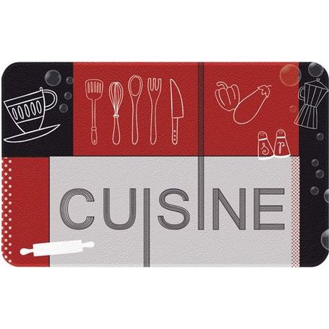 Decor De Cuisine Cuisine Rouge Noir 50x80 Cm - Idmat