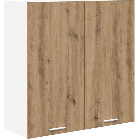 Armario moderno de pared con amplio espacio de almacenamiento interior 80 x 31 x 80 cm fabricado en madera de roble manufacturada acabado artesanal 020053328 (1/5)