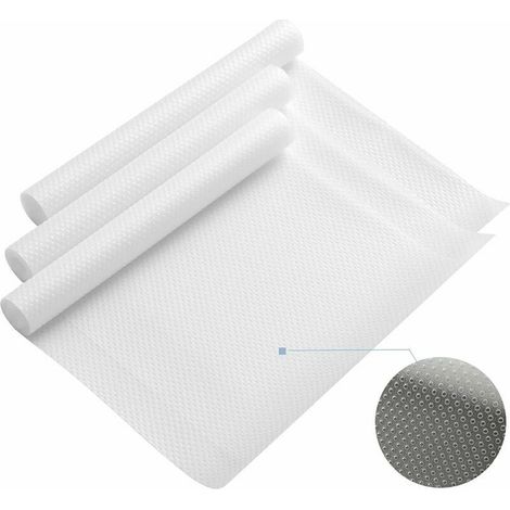 3 Rouleaux EVA Protecteur Tapis antidérapant étagères de Cuisine Le Meuble Tapis réutilisable Coupable imperméable Tapis de réfrigérateur Doublure de tiroir 30X150cm (1/5)