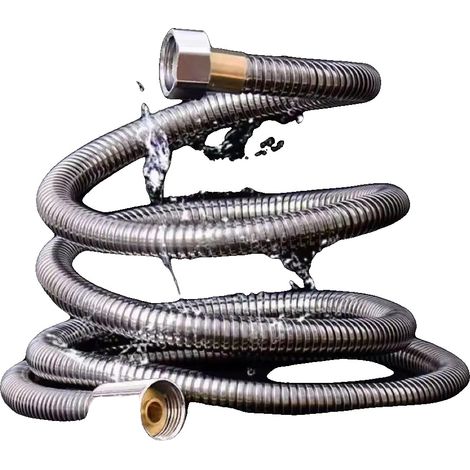 Extension de tube de douche, acier inoxydable, 2 mètres, diamètre 1/2 pouce, s'adapte aux systèmes standards, résistant à la corrosion (1/5)