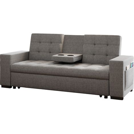 Sofá cama gris oscuro con almacenamiento NOHO (1/5)