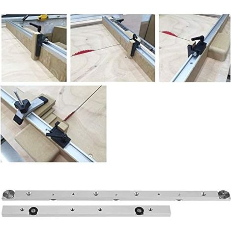 Barre d'onglet 300mm aluminium, patin acier inoxydable (1/3)