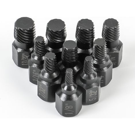 Juego de 10 llaves de impacto para extraer tuercas y tornillos. Extractor de tornillos y pernos. Llave de vaso para extraer tornillos dañados u oxidados. Herramienta de extracción.