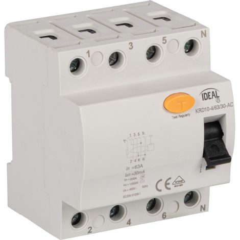INTERRUTTORE DIFFERENZIALE, 4P KRD10-4/63/30-AC - KANLUX
