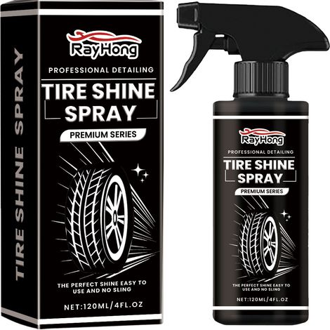 Spray lustrant pour pneus RAYHONG - Produit d'entretien, de nettoyage, de polissage et de protection pour jantes et pneus (120 ml) (1/5)