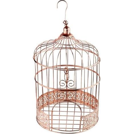 1 Cage à Oiseaux Décorative, Métal Or Rose, Style Vintage, pour Mariage, Table
