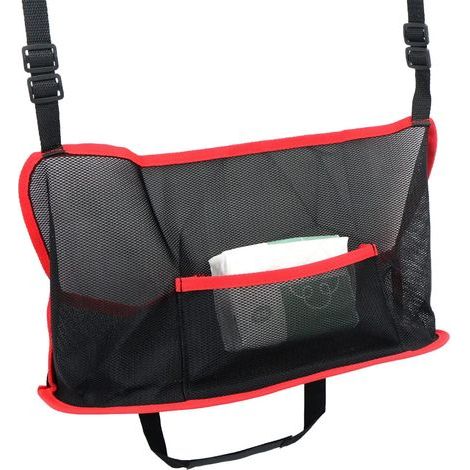 Voiture Filet Rangement Car Organisateur - Sac filet universel siège arrière Sac filet réglable , pour portefeuilles, rangement de téléphones portables (1 pièce, rouge) (1/4)