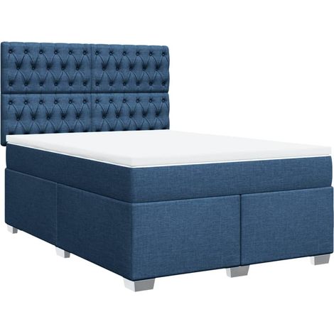 Maison Exclusive - Giroletto a Molle con Materasso Blu 140x190 cm in Tessuto