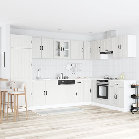Waschbecken-Unterschrank mit Tür Lucca 2 pcs Weiß Holzwerkstoff
