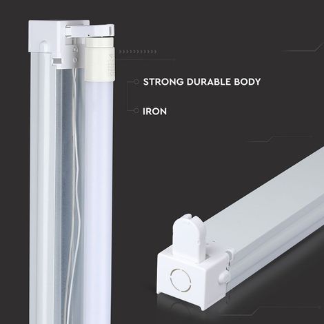 plafoniera per tubi neon led 220volt G13 1 luce 1,2 mt (1/5)