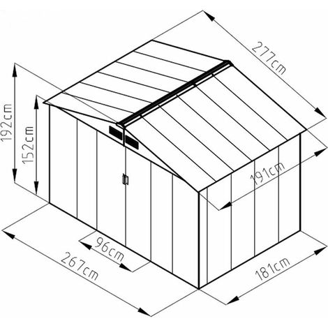Evre XXL Garden Shed Outdoor Storage Patio With Lockable Door Strong Structure Dark Grey (1/2)