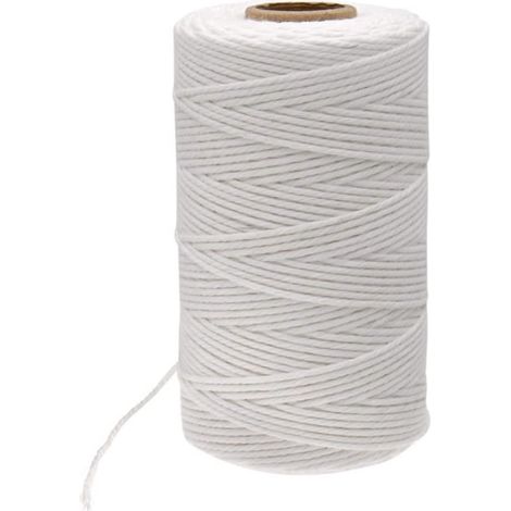 Ficelle de coton blanc résistant 2 mm - Ficelle multifonctionnelle pour la pâtisserie, les loisirs créatifs et le jardinage - 100 m