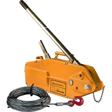 Delta Drahtseilzug Deltafor mit Aluminiumgehäuse und 20m Stahlkabel Hubkapazität 0,8t Zugkapazität 1,3t
