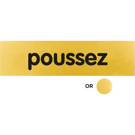 Plaque de porte Poussez (horizontal) - Classique or 170x45mm - 4491585