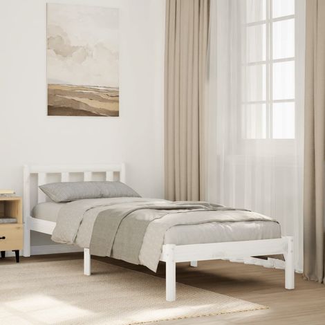 Massivholzbett Extra Lang ohne Matratze Weiß 90x220 Kiefernholz vidaXL100028