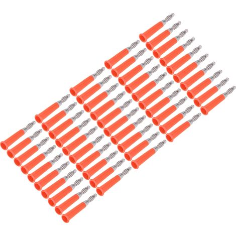 50 connecteurs banane ABS et alliage zinc soudés pour haut-parleur, lot de 50 fiches bananes rouges 4mm (1/5)