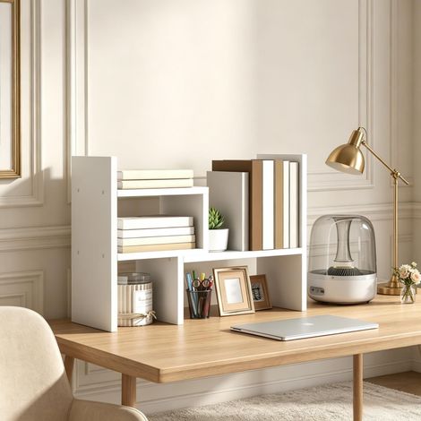 Estantería versátil, elegante mueble de mesa, elegante mueble de escritorio, estante de mesa modular (solo con estante de escritorio) (1/5)