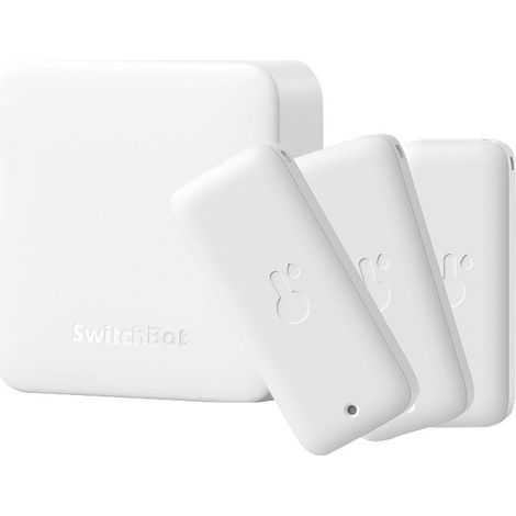 SWITCHBOT WIFI THERMO-HYGROMÈTRE 3 PIÈCES AVEC HUB MINI, THERMOMÈTRE IP65, CAPTEUR DE TEMPÉRATURE/DE POINT DE ROSÉE/VPD/D'HUMIDI