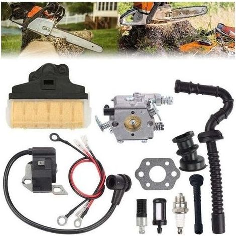 pair Kit Carburateur Tronçonneuse Bobine Allumage Compatible Stihl MS210 MS230 MS250 021 023 025 Walbro WT-286 Carb 1123-120-0605 (1/4)