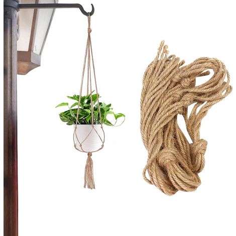 SHINING HOUSE 4PCS Macramé Pot Suspendu, Suspension Plante Macramé,Support Pots Suspendu pour Fleur, Macramé Suspension Plante Macramé Corde de Coton Pot Suspendu Plante Porte Décoration du Jardin (1/4)