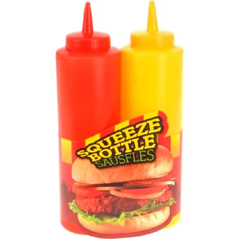 EXCELLENT biberones salsa rojo + amarillo , Lote de 2 biberones salsa rojo + amarillo. -Set de 2 dosificadores fabricados en plástico flexible de gran calidad apto par uso alimenta