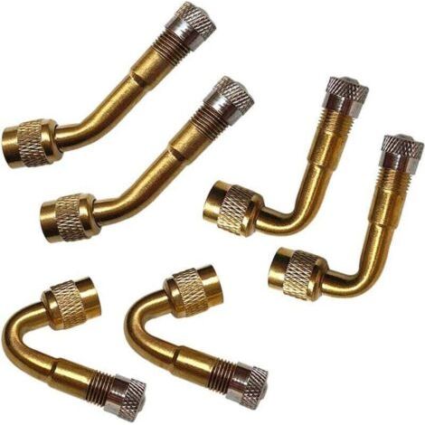 6 Pièces Prolongateur de Valve Pneu avec Adaptateur Raccord - Extension à 45°, 90°, 135° - Embout de Gonflage Coudé pour re, Camion, Moto, Vélo, Scooter - (1/3)