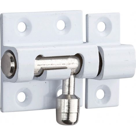 Chiusura a chiavistello per porta,  ottone bianco lucido, scrocco Ø 8mm, 30x30mm - THIRARD