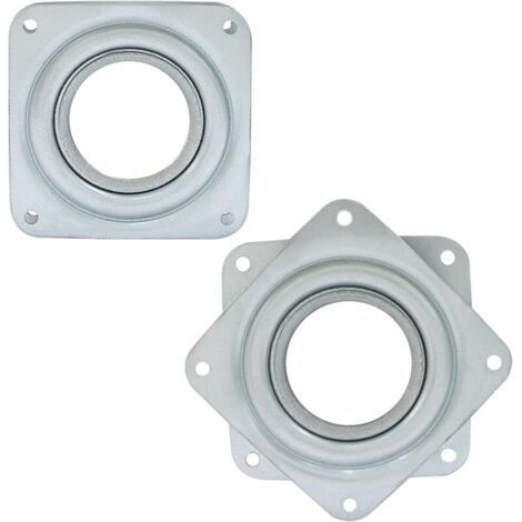 BUNTHAUS Lot de 2 Plateau tournant de 7,2 cm (3 pouces), support pivotant, plateau tournant rond, pour bureau, argent. (1/5)