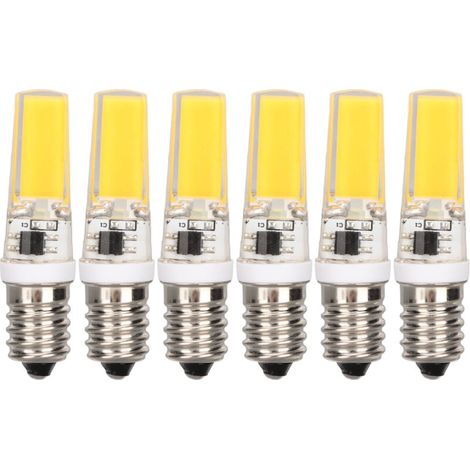 6PCS Ampoule E14 COB Mini 360° Silicone Anti-Éblouissement pour Lustre Plafonnier Lumière Chaude 3000K (1/5)